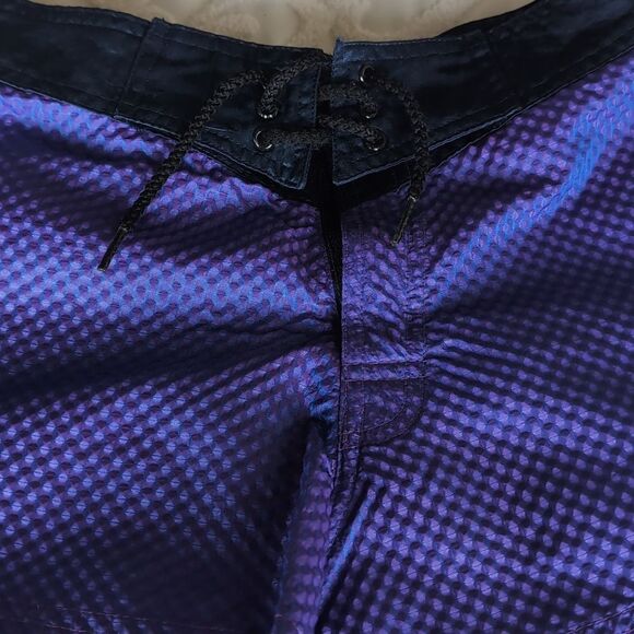 1990s Vintage Metallic Surf Style Short Shorts - Picture 2 of 15